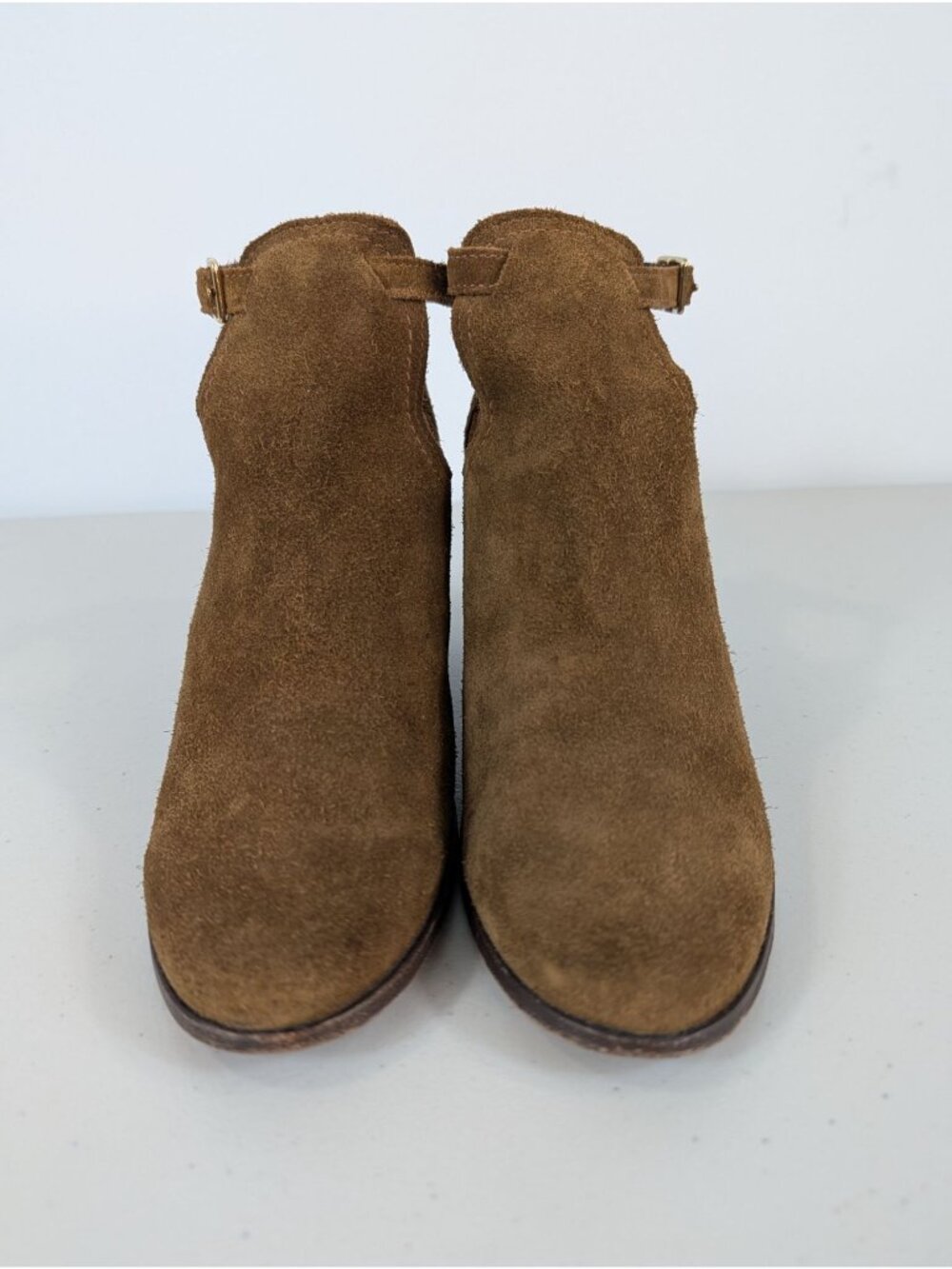Frye Meghan suede brown ankle booties women's size 9.5B